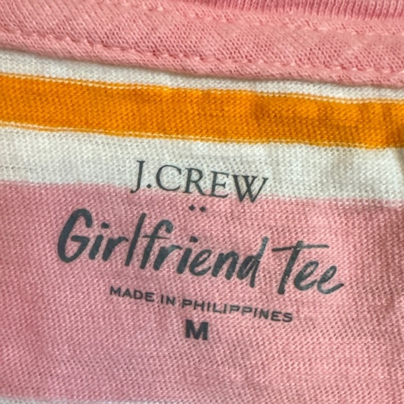 J. Crew Pink and Orange Striped Tee - Picture 2 of 3